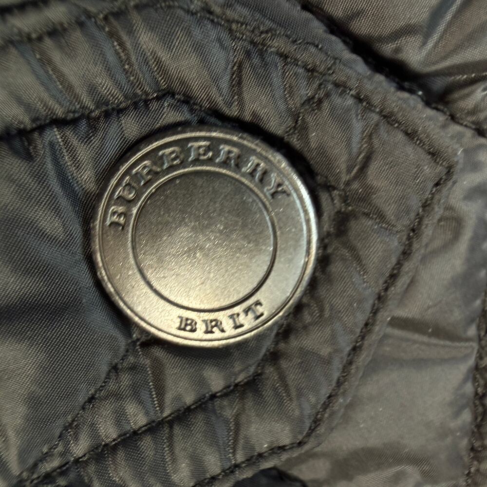 Burberry Brit Quilted Jacket Women XL Black Nova Check Lined Lightweight Coat - Picture 8 of 16